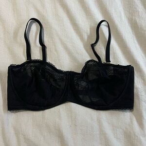 Victoria’s Secret Sheer Black Lace Bra Size 36DDD